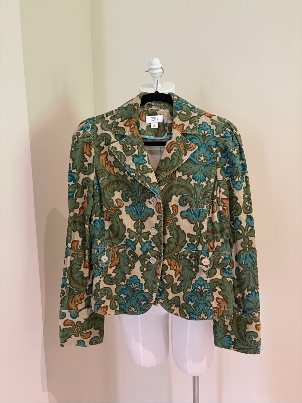 Ann Taylor LOFT Floral Corduroy Blazer Jacket – Size 6